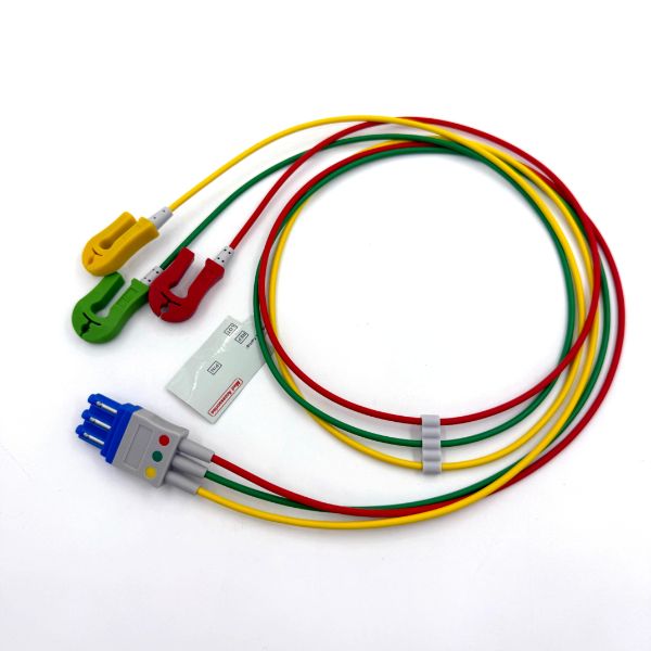 Compatible HP High Quality Med Accessories IEC Color Model RoHS Certified 3-Lead Snap EKG ECG Leadwire for Patient Medical