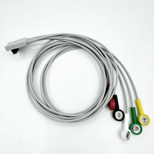 High Quality Med Accessories RoHS Certified Diagnostic Silicone IEC Color 5-Lead Grabber EKG ECG Cable Compatible BLT