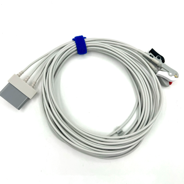 High Quality Med Accessories RoHS Certified Diagnostic Silicone IEC Color 3-Lead Grabber ECG Cable Leadwire